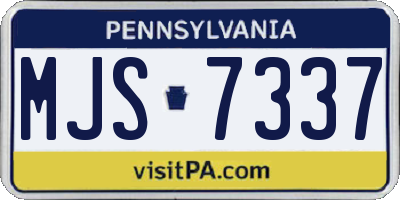 PA license plate MJS7337