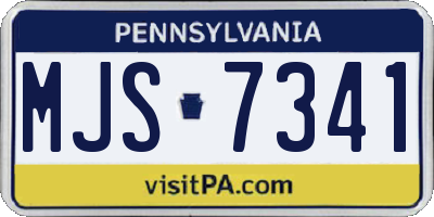 PA license plate MJS7341