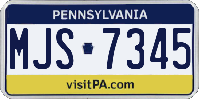 PA license plate MJS7345