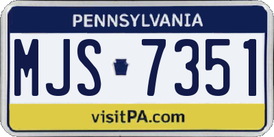 PA license plate MJS7351