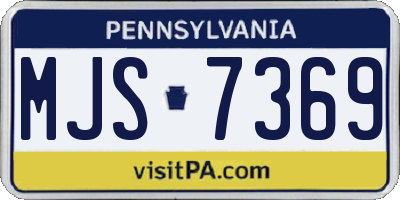 PA license plate MJS7369