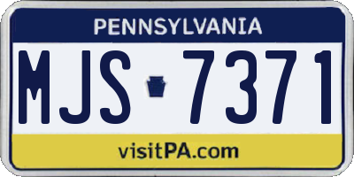PA license plate MJS7371