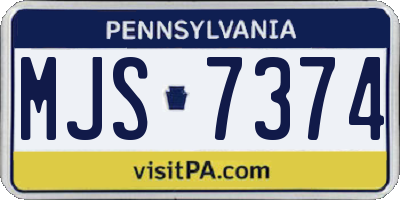 PA license plate MJS7374