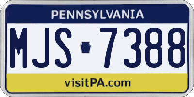 PA license plate MJS7388