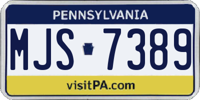 PA license plate MJS7389