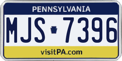 PA license plate MJS7396