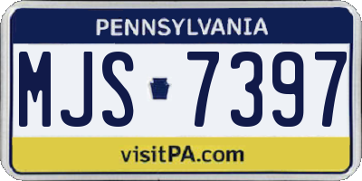 PA license plate MJS7397