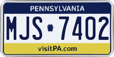 PA license plate MJS7402