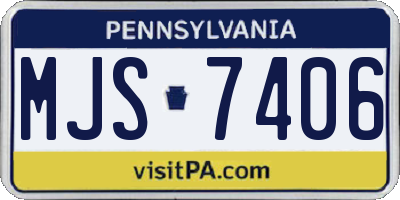 PA license plate MJS7406