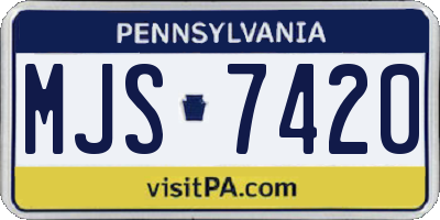 PA license plate MJS7420