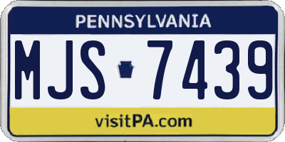PA license plate MJS7439