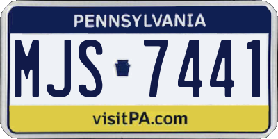 PA license plate MJS7441