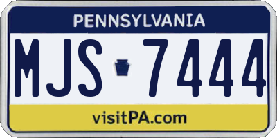 PA license plate MJS7444