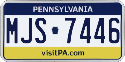 PA license plate MJS7446