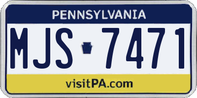 PA license plate MJS7471