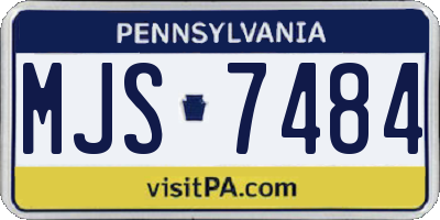 PA license plate MJS7484