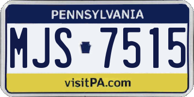 PA license plate MJS7515