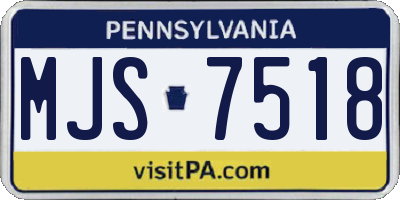 PA license plate MJS7518