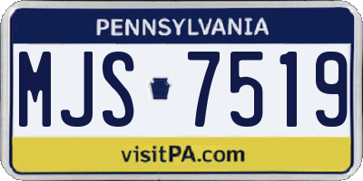 PA license plate MJS7519