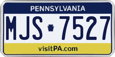 PA license plate MJS7527