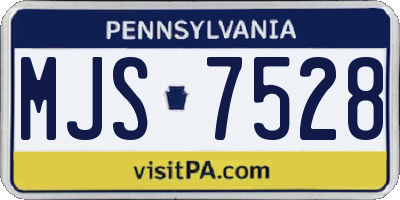 PA license plate MJS7528