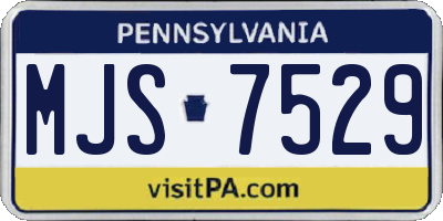 PA license plate MJS7529