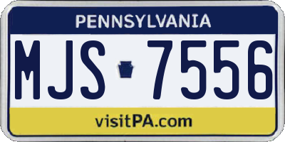 PA license plate MJS7556