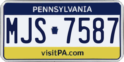 PA license plate MJS7587