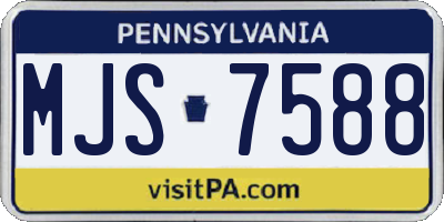 PA license plate MJS7588
