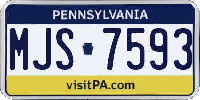 PA license plate MJS7593