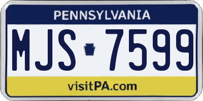 PA license plate MJS7599