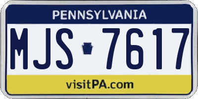 PA license plate MJS7617