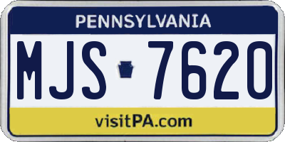 PA license plate MJS7620