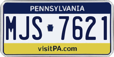 PA license plate MJS7621