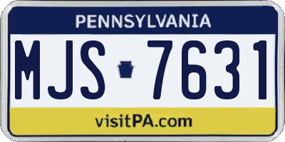 PA license plate MJS7631