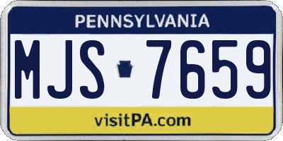 PA license plate MJS7659