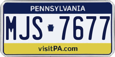 PA license plate MJS7677