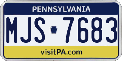 PA license plate MJS7683