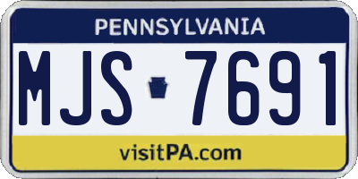 PA license plate MJS7691