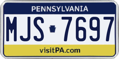 PA license plate MJS7697