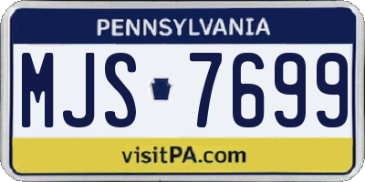 PA license plate MJS7699