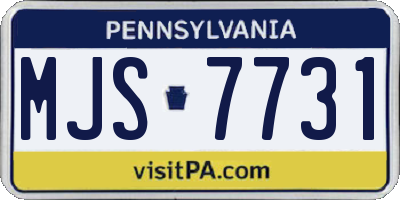 PA license plate MJS7731