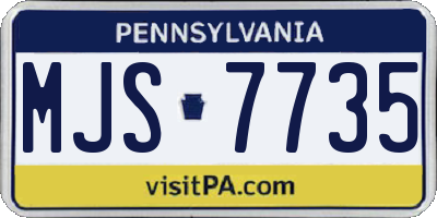PA license plate MJS7735
