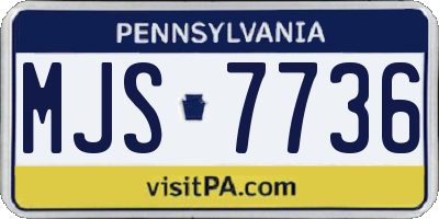 PA license plate MJS7736