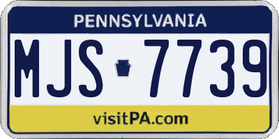 PA license plate MJS7739