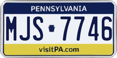 PA license plate MJS7746