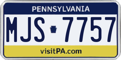 PA license plate MJS7757