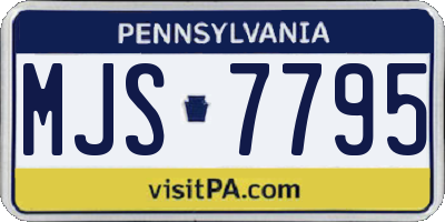 PA license plate MJS7795