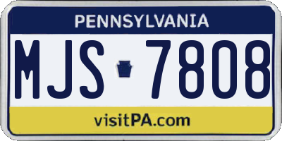 PA license plate MJS7808