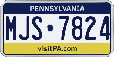 PA license plate MJS7824